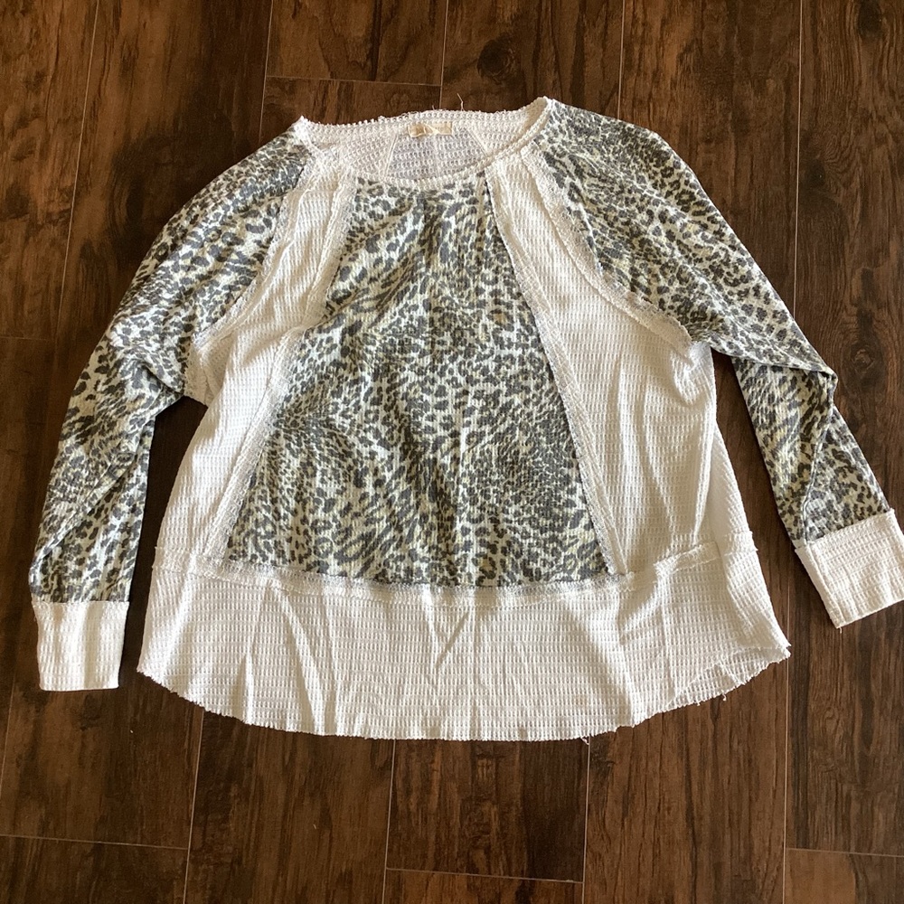 Loralette Patchwork Mixed Media Top - image 1